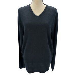 Bench Long Sleeve V-Neck Wool Cashmere Blend Sweater - Black - size Medium